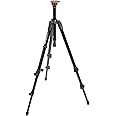 Manfrotto 755XB Treppiede Serie MDEVE con Base Livellante da 50 mm per Video, 3 Sezioni a Tubo Singolo, in Alluminio, Nero