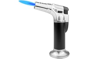 DYAUCWPO Bruciatore per flamber, da cucina, crème brulée con serratura di sicurezza, a gas ricaricabile, per cucina, pasticcini, dessert, campeggio, barbecue