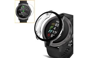 Miimall [1+2 Stück Garmin Vivoactive 3 Hülle mit Glas DisplaySchutz, Weiche TPU Kratzfest Stoßfest Schutz Case für Garmin Vivoactive 3 - Schwarz