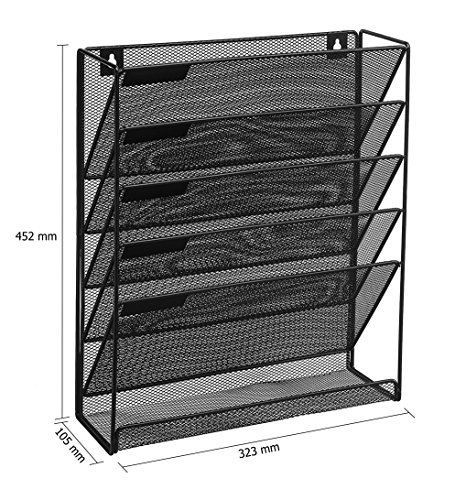 Osco WMR5-BLK - Estanter  a de almacenaje de malla con 5 estantes