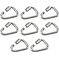 (8 Pieces) M3.5 Triangle Quick Link 304 Stainless Steel Locking Delta Carabiners Chain Link for Out Door Sports Camping Climbing Sunshade Sail
