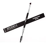 Duo Eyebrow Brush & Spoolie by Impora London. Flat, Angled Brush Perfect for Lining / Shaping Brows. Use with Gel, Cream or Powder Colours. Spoolie for Brows or Lashes.