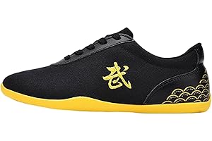 GOLDENEAMEISEN Arts Martiaux Baskets,Chaussures de Taekwondo,Chaussures de Tai Chi,Kung Fu Chaussures,Antidérapantes,Respirant,léger,Confortables,pour Karaté,Boxe,Entraînement,Débutant,Adultes,Enfants