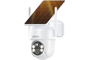 ANRAN 2K 360° View Battery Powered WiFi Camera for Home Surveillance with Integrated Solar Panel, Security Cameras Wireless Outdoor, Spotlight & Siren/PIR Detection/Color Night Vision/2-Way Audio, Q04