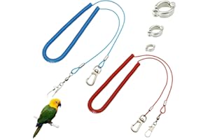 JUGUTA 2 Pezzi Corda Volante Per Pappagallo,Guinzaglio Per Uccelli,Catena Da 5 M Per Piede Di Pappagallo,Corda Per Addestramento Al Volo Per Uccelli