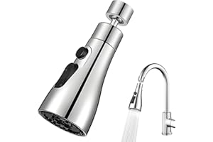 WQNNQW Douchette Robinet Cuisine 360° Rotatif 3 Modes Embout Robinet Cuisine,Universel Mousseur Robinet Cuisine pour Évier (Argent)