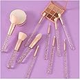 Vivid Stella Makeup Brushes 10 PCs Crystal Transparent Handle Acrylic Cosmetic Brush Set Travel Makeup Bag Beauty Tool for Women Girls