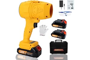 Souffleur de Feuilles sans Fil, Kwoxet Mini Souffleur à Feuilles avec Turbocompresseur Vitesse de L'Air 576 Km/H, 2 Batteries 21 V 3000 mAh, AdaptéEs à L'Entretien u Jardin