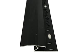 FLOORING DIRECT Metal Z Edge Door Bar Trim Carpet to Laminate (900mm, Matt Black)