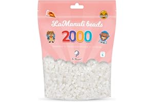 La Manuli Fuse Beads, Approx. 2000 Pieces Midi (5mm) Ironing Beads in a Resealable Bag (Pearl)