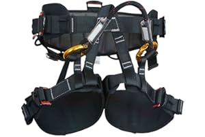 SOB Baudrier Escalade Harnais d'escalade Harnais Guide Harnais Ceintures de Demi-Corps pour Alpinisme Haut Niveau Rescue Spéléologie Equip Certifié CE