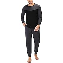 Bresdk Herren Schlafanzug Aus Baumwolle - Langarm Pyjama Set Für Winter, Zweiteilig