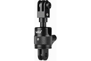 HSU 360 Degré Ajustable Adaptateur Fixation Verticale en Aluminium pour GoPro, Swivel Bras d’Extension en Métal Pivot Support pour Caméra d’Action