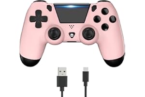 YUYIU Aggiornamento Wireless Controller per Ps4 Remote Plays-tation 4/Slim/Pro/PC, Controllori con Dual Vibration Shock Speaker, Jack per cuffie Touch Pad 6 Axis Motion Control (Rosa)