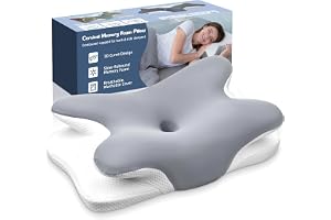 JEDWKFA Nackkudde, minneskumkudde, nackstödskudde, 2-i-1 ergonomisk kudde, för rygg-, sid- och magsovare, 62 x 41 x 10 cm