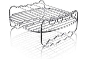 TONGYUNDACHENG XL Air Fryer Zubehör - Air Fryer Rack Set, Mehrzweck-Doppelschicht-Rack mit Spieß, kompatibel für Ninja Power Airfryer Philips