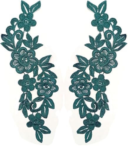 Applicazioni In Pizzo Con Ricamo Floreale E Paillettes - Per Abiti Da Sposa, Costumi E Craft - 25x12cm - Foto 4