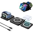 Necomi 3 in 1 Wireless Charger, Foldable Magnetic Charging Stand, Inductive Wireless Charger, 15W Wireless Fast Charging Pad, Cell Phone Charging Pad for iPhone 14/13/12/11/8/Pro/Max