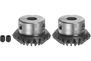 sourcing map 2Stk Kegelrad 1M 20 Zähne 8mm Welle Loch 1:1 Kegelförmig Kegelrad Ritzel 45# Stahl 1.5 Modul 90° Lenkgetriebe für Hardware Mechanische Drehung