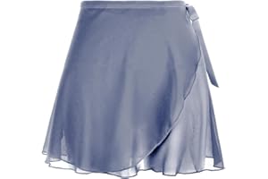 YOLEV Jupe Portefeuille de Ballet en Mousseline de Soie pour Femme avec Ceinture réglable à Nouer - Jupe de Ballet pour Femme