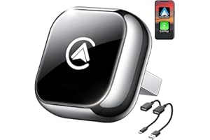 ONEKER 2 in 1 Wireless CarPlay and Android Auto Adapter, Easy Setup Plug&Play, Fast Seamless Use Supports 1000+ Car's with Built-in Wired Car Play/Android Auto, Compact Sleek Mini Cube Design Car Adapter