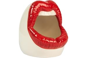 Fisura - Oryginalna popielniczka w kształcie warg w czerwonym kolorze. Śmieszna popielniczka na prezent, wykonana z ceramiki. Wymiary: 9,5 x 11,5 x 12