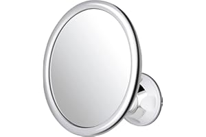 MIRRORVANA Okrągłe lustro prysznicowe bez mgły (klasyczny chrom)