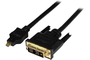 StarTech.com Câble Micro HDMI vers DVI 1m Adaptateur Micro HDMI vers DVI-D, Convertisseur Periphérique Micro HDMI Type-D vers Écrans/Projecteurs/Affichages DVI-D Single Link, Résistant (HDDDVIMM1M)