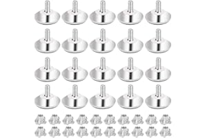 FOGAWA 20Pcs Adjustable Levelling Feet M8 Furniture Levelers with T-Nut Pronged Adjustable Feet for Furniture Table Chair Cabinet Legs Home Office Floor Protector M8 x 38 x 32mm