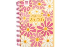 Finocam - Agenda Diva Curso 2025 2026 1 Día Página Septiembre 2025 - Junio 2026 (curso lectivo) + Julio y Agosto resumidos Spring Español