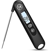 DOQAUS Kitchen Thermometer Folding Probe, Instant Reading 3s (Black) | Digital Kitchen Thermometer, Accuracy &plusmn;1℃, LCD Display
