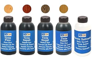 Occre Mix 4 Colori (Pino,SAPELLI,Noce,Rovere) Piu Vernice Satinata CODICE 90501 FLACONI da 100 ML