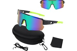 badaren Gafas de Ciclismo Polarizadas, Gafas de Sol Polarizadas a Prueba de Viento, Protección UV 400, a Prueba Viento y Arena, Adecuadas para Correr al Aire Libre, Golf, Pesca y Ciclismo