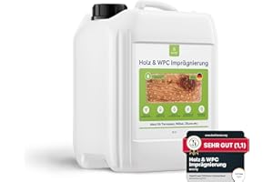 eco:fy Holz und WPC Imprägnierung Imprägniermittel Versiegelung Holz Terrasse Möbel Zaun Tisch gegen Grünbelag und Einschmutzung Transparent Lösemittelfrei PFC-frei (10 l)