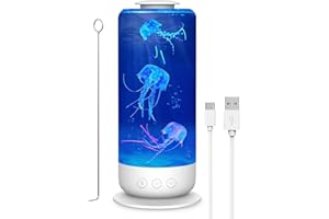 BestYiJo Jellyfish Lamp, Jelly Fish Light Lamp Aquarium Light Mood Lighting with 7 Colour Changing, 2 Modes Lighting for Decor Home Office Relax Night Lights Great Gifts for Kids Adults