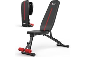 PASYOU Panca Palestra Pieghevole 10 Posizioni Regolabili 90 Gradi Verticale Multifunzionale Panca Piana per L'allenamento Completo del Corpo Panca per Addominali