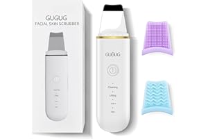 GUGUG Épurateur de Peau, Ultrasonique Épurateur Visage Skin Scrubber avec 4 Modes Appareils de Tonification pour le Visage et Point Noirs, Soins pour le Visage, USB Rechargeable
