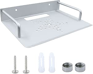 Supporto Da Parete Per Router - Scaffale In Alluminio Argentato 23x16 Cm, Ideale Per Organizzare Router, Server E Piccoli Dispositivi - Foto 2