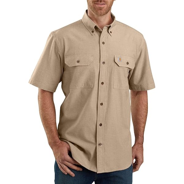 Harriton Men's Barbados Textured Camp Shirt - 6XL Khaki, 70% Rayon 30% Polyester, Wrinkle-Resistant