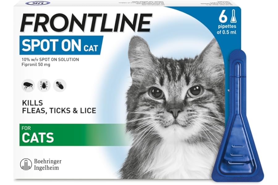 FRONTLINE Spot On Flea & Tick Treatment for Cats - 6 Pipettes