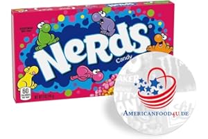 ‎AMERICANFOOD4U AMERICANFOOD4U Nerds Rainbow Mini-Dragees mit fruchtigem Geschmack,1x 141g amerikanische Süßigkeiten inkl. Aufkleber