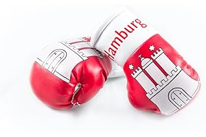 Sportfanshop24 Mini Boxhandschuhe Hamburg, 1 Paar (2 Stück) Miniboxhandschuhe z. B. für Auto-Innenspiegel