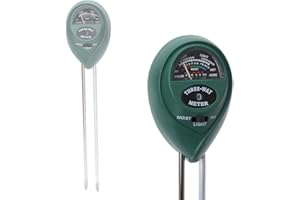 LINZI 3 in 1 Soil PH Testing Kit, Soil Moisture/Sunlight Intensity/pH Tester Meter for Garden Lawn Farm Plant Care Indoor and Outdoor Use, No Battery Required 667503