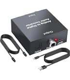 AMANKA Conversor de audio analógico a digital con cable óptico, convertidor de audio analógico a