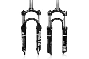 ZTZ Horquilla de suspensión Plegable de 20 Pulgadas, 80 mm de Viaje, 100 mm de Carrera, 9 mm QR, Horquilla Frontal de Disco de Bloqueo de Corona, Ideal para Bicicletas Plegables, BMX, Bicicleta de
