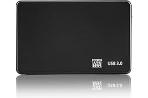 LUPO Hard Disk Drive External Enclosure Case Caddy - USB 3.0 SATA, 2.5 inch, for HDD, Solid State Drive SSD - Tool Free - BLACK