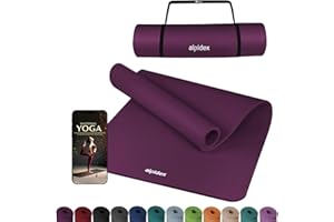 ‎ALPIDEX ALPIDEX Yogamatte Extra Dick 1,5 cm Gymnastikmatte 3 Größen E-Book rutschfest Phthalatfrei Fitness Matte Turnen Pilates Sport Physio HIIT Yoga Trainingsmatte Isomatte
