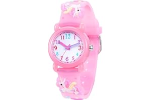Anloo Toddler Kids Children Watch,3D Cute Cartoon Silicone Band Wristwatches Time Teacher Gifts Watches for Kids Girls Toddlers
