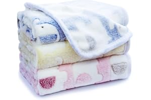 Yizhi Miaow 1 Pack 3 PCS 23" x 18" Small Blanket Soft Warm Fleece Throw Blanket Pet Kitten Blanket Fleece Puppy Blanket Cushion Ultra Light Comfortable Soft Warm Sleep Mat