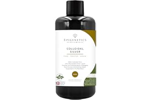 EPIGENETICS Colloidal Silver 200ml | 12-16ppm in Purified Water | Premium UV Protected Miron Violet Glass | UK Made Vegan Friendly Liquid